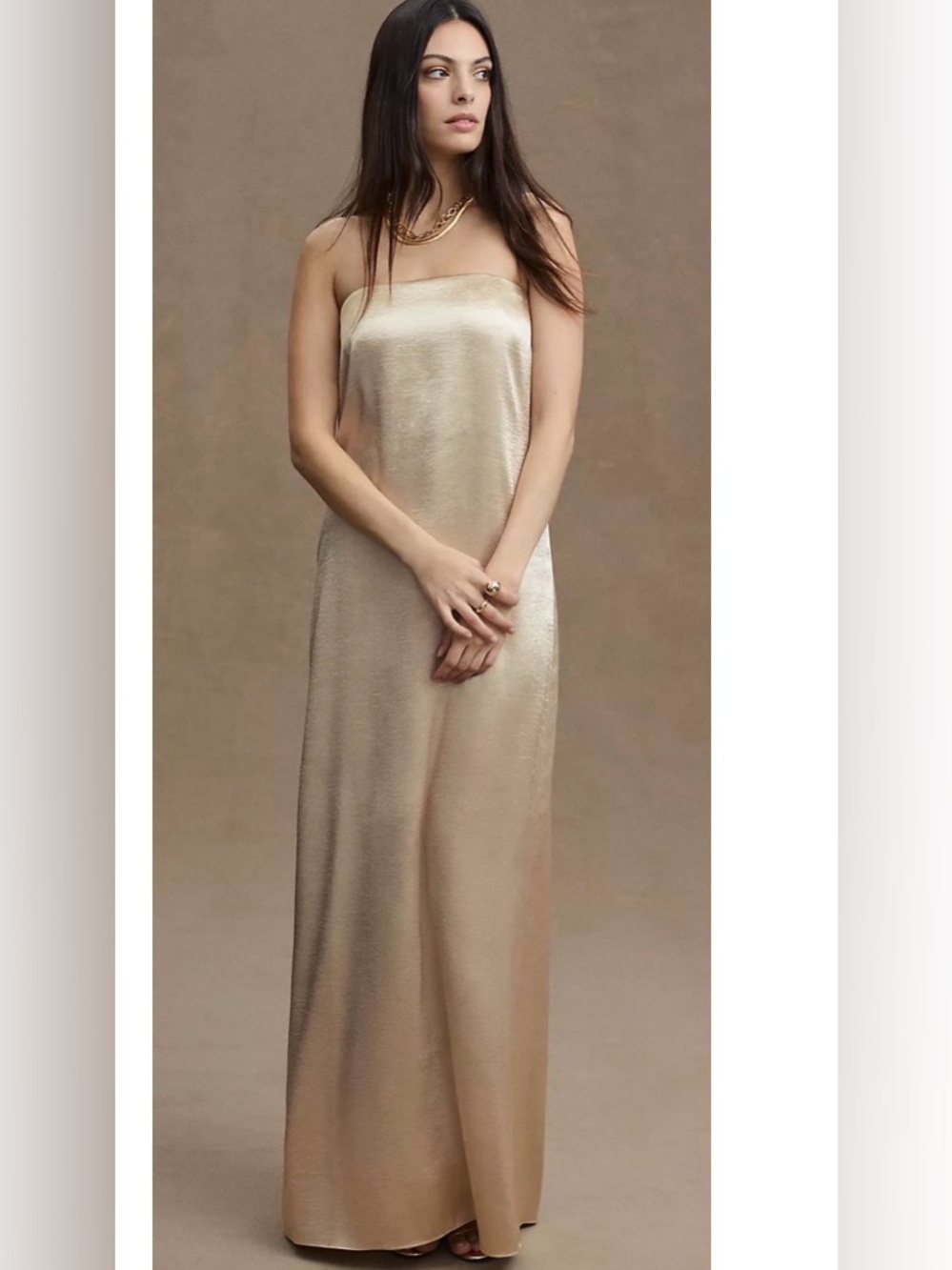 Wayf Strapless Slip Dress in Nude Blush